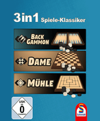 3in1 Spiele-Klassiker - Backgammon - Dame - Mühle
